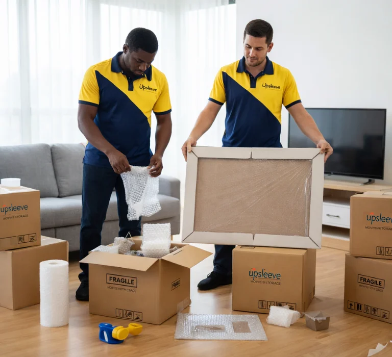 international relocation services UAE packing export boxes secure wrapping