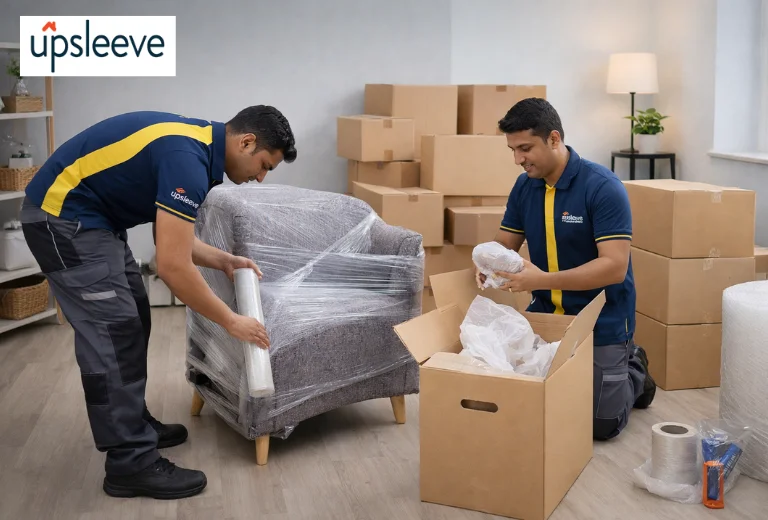 packing and unpacking services UAE with bubble wrap boxes and labeling system