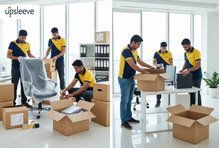 office packing and unpacking services UAE with organized setup and protection