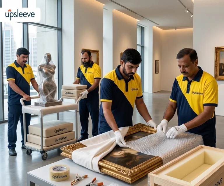 fine art handling UAE painting sculpture transport protection